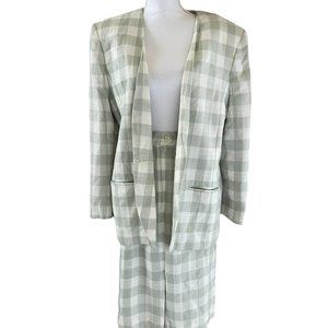 Women's Coat & Skirt, Lauren Jeffries, color- White & Green